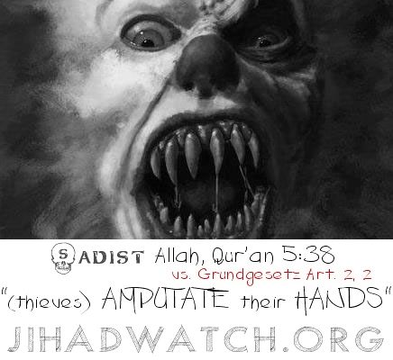 sadist allah Q5:38 Sadist Amputate hands